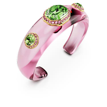 Manžetový náramek Dulcis, Různé výbrusy, Vícebarevný, Povrchová úprava z 18k zlata - Swarovski, 5714384