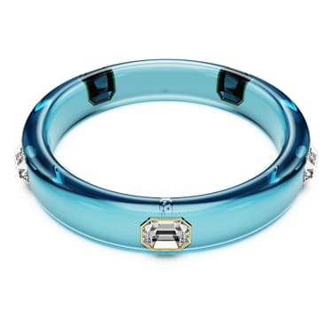 Brățară fixă Dulcis, Tăietură octogonală, Albastră, Finisaj din aur de 18k - Swarovski, 5714389
