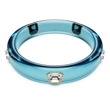 Bracelet-jonc Dulcis, Taille octogonale, Bleu, Placage de ton or - Swarovski, 5714389