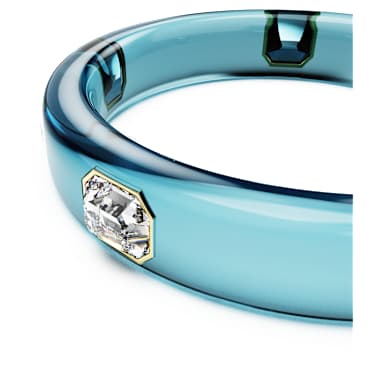 Bracciale rigido Dulcis, Taglio ottagonale, Blu, Placcato color oro - Swarovski, 5714389