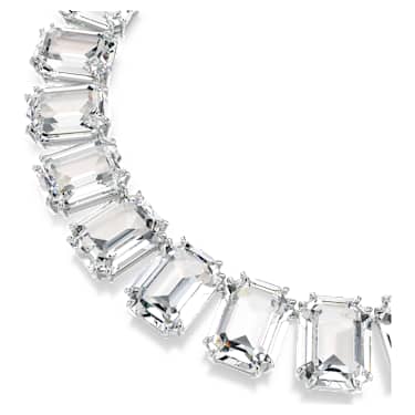 Millenia Tennis Halskette, Übergroße Kristalle, Oktagon-Schliff, Weiß, Rhodiniert - Swarovski, 5714395
