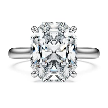 Eternity solitaire ring, Lab-grown diamonds 5 ct tw, Octagon shape, 18K white gold - Swarovski, 5714598