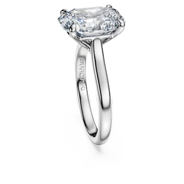 Eternity solitaire ring, Lab-grown diamonds 5 ct tw, Octagon shape, 18K white gold - Swarovski, 5714598