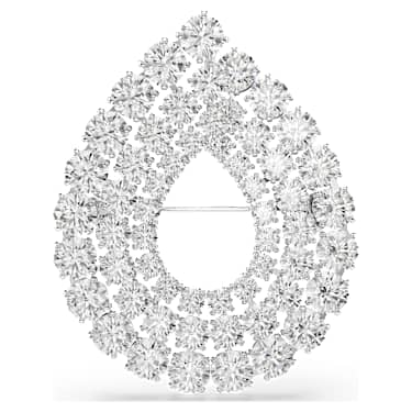 Matrix 브로치, 라운드 컷, 화이트, 로듐 플래팅 - Swarovski, 5714648