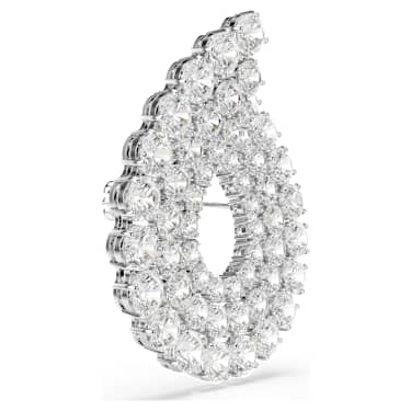 Matrix 브로치, 라운드 컷, 화이트, 로듐 플래팅 - Swarovski, 5714648