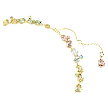 Colier Tennis Gema, Tăieturi mixte, Multicolor, Placat cu auriu - Swarovski, 5714836