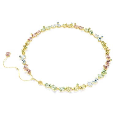 Bracciale Tennis Gema, Taglio misto, Multicolore, Finitura oro 18K - Swarovski, 5714836