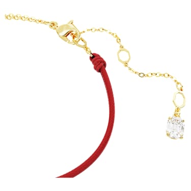 Snake 브레이슬릿, 크리스털 펄, 믹스 컷, 크리스털 펄, 뱀의 해, 레드, 골드 톤 플래팅 - Swarovski, 5714850