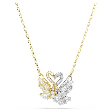 Swan 鏈墜, 天鵝, 白色, 鍍金（金色飾面） - Swarovski, 5714934