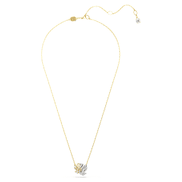 Swan pendant, Swan, White, Gold-tone plated - Swarovski, 5714934