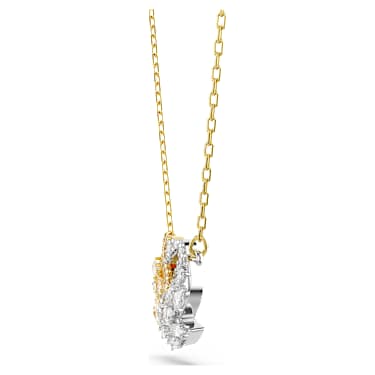 Swan pendant, Swan, White, Gold-tone plated - Swarovski, 5714934