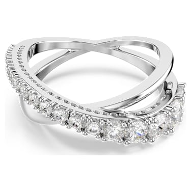 Hyperbola ring, Mixed cuts, White, Silver-tone finish - Swarovski, 5714953