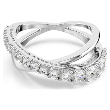 Hyperbola ring, Mixed cuts, White, Silver-tone finish - Swarovski, 5714956