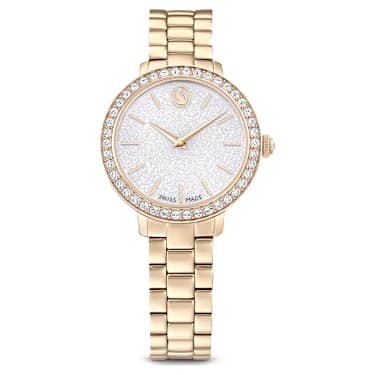 Watch, Swiss Made, Metal bracelet, Gold tone, Champagne gold-tone finish - Swarovski, 5715026