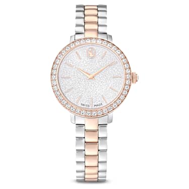 Watch, Swiss Made, Metal bracelet, Silver Tone, Rose gold-tone finish - Swarovski, 5715028