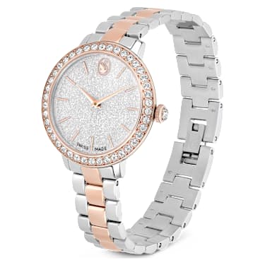 Watch, Swiss Made, Metal bracelet, Silver Tone, Rose gold-tone finish - Swarovski, 5715028