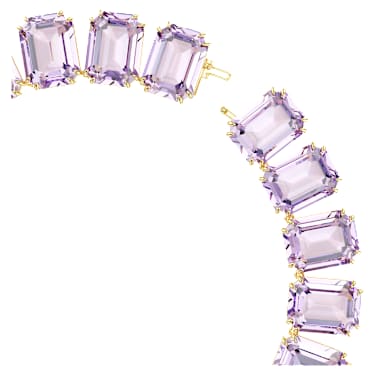 Millenia Tennis 項鏈, 超大Swarovski水晶, 八角形切割, 紫色, 鍍金色色調 - Swarovski, 5715330