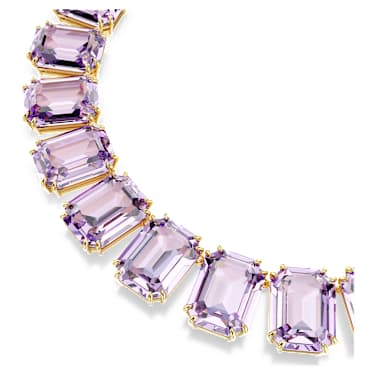Millenia Tennis 項鏈, 超大Swarovski水晶, 八角形切割, 紫色, 鍍金色色調 - Swarovski, 5715330