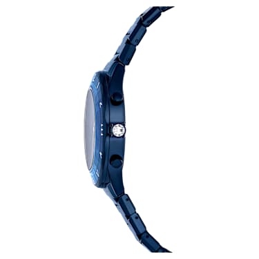 Montre Dextera chrono, 39 mm, Fabriqué en Suisse, Bracelet en métal, Bleues, Finition bleue - Swarovski, 5715457