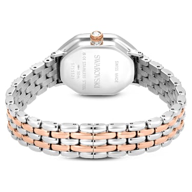Dextera Octagon watch, Swiss Made, Metal bracelet, Silver Tone, Rose gold-tone finish - Swarovski, 5715521