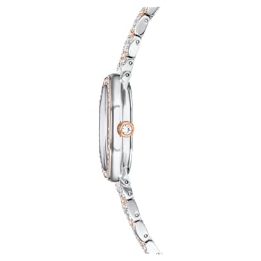 Dextera Octagon watch, Swiss Made, Metal bracelet, Silver Tone, Rose gold-tone finish - Swarovski, 5715521