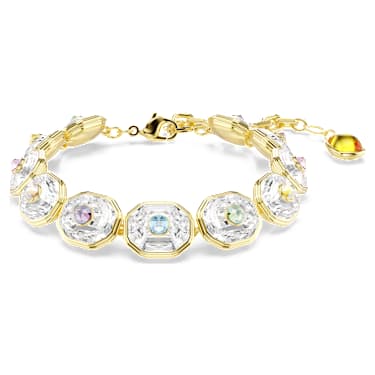 Zapestnica Chroma, Osmerokotni rez, Večbarvna, V videzu 18-karatnega zlata - Swarovski, 5715800