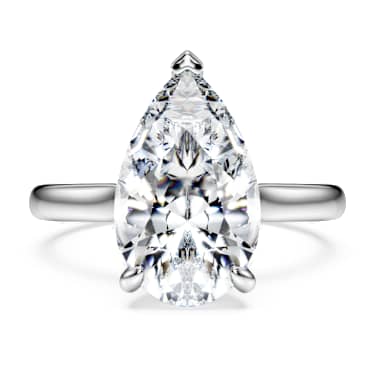 Eternity 单石戒指, 总重 4 克拉培育钻石, 梨形, 18K 金（白色) - Swarovski, 5716161