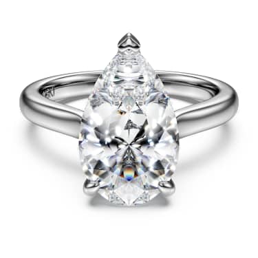 Eternity 單鑽戒指, 總重 4 克拉培育鑽石, 梨形, 18K 金（白色) - Swarovski, 5716164