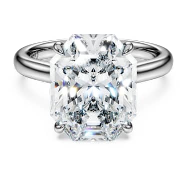 Anel solitário Eternity, Diamantes criados em laboratório 6 ct tw, Modelo octagonal, Ouro branco de 18 quilates - Swarovski, 5716195