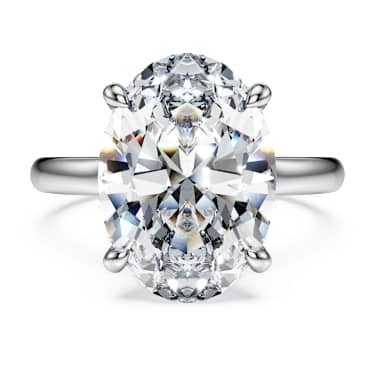 Eternity 单石戒指, 总重 6 克拉培育钻石, 椭圆形, 18K 金（白色) - Swarovski, 5716205