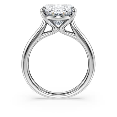 Eternity solitaire ring, Lab-grown diamonds 6 ct tw, Oval shape, 18K white gold - Swarovski, 5716207