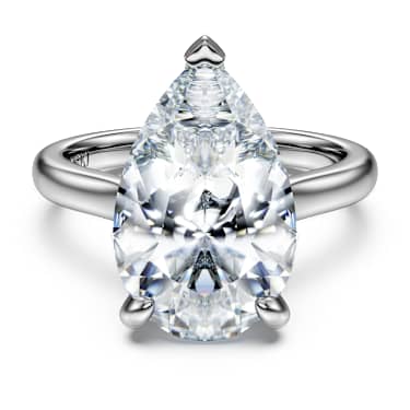 Eternity 单石戒指, 总重 6 克拉培育钻石, 梨形, 18K 金（白色) - Swarovski, 5716212