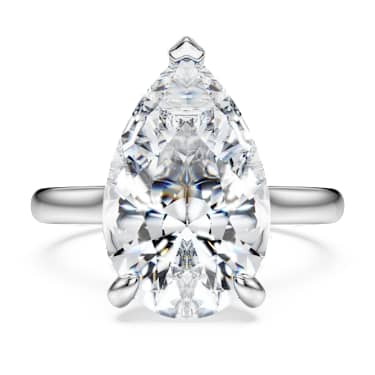Eternity 单石戒指, 总重 6 克拉培育钻石, 梨形, 18K 金（白色) - Swarovski, 5716212