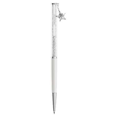 Crystalline ballpoint pen, White, White lacquered, Chrome plated - Swarovski, 5717136