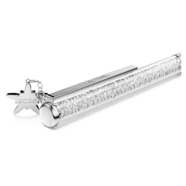 Crystalline ballpoint pen, White, White lacquered, Chrome plated - Swarovski, 5717136