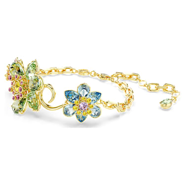 Zapestnica Idyllia, Mešani rezi, Roža, Večbarvna, PVD zlatega odtenka - Swarovski, 5717156