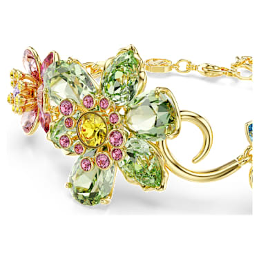 Zapestnica Idyllia, Mešani rezi, Roža, Večbarvna, PVD zlatega odtenka - Swarovski, 5717156