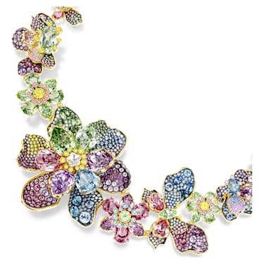 Colar Idyllia, Combinação de lapidações, Pavé, Flor, Multicor, Acabamento em ouro de 18 quilates - Swarovski, 5717157