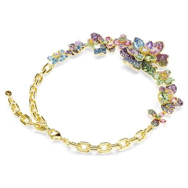 Collar Idyllia, Tallas mixtas, Pavé, Flor, Multicolor, Acabado en oro de 18 quilates - Swarovski, 5717157
