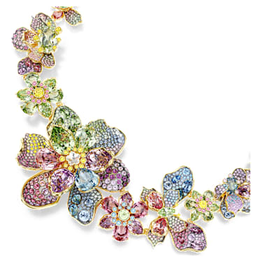 Collier Idyllia, Tailles variées, Pavé, Fleur, Multicolore, Placage de ton or - Swarovski, 5717157