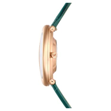 Imber 手錶, 瑞士製造, 真皮錶帶, 綠色, 玫瑰金色潤飾 - Swarovski, 5717536