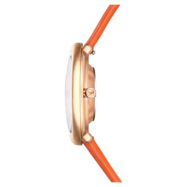 Imber 手錶, 瑞士製造, 真皮錶帶, 橙色, 玫瑰金色潤飾 - Swarovski, 5717543