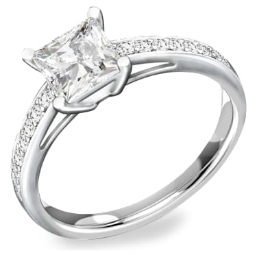 Anello Attract, Pavé, Bianco, Placcato rodio - Swarovski, 5717556