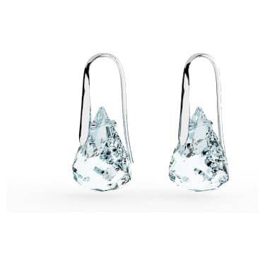 Brincos compridos Lunar, Azuis, Lacado a ródio - Swarovski, 5717560