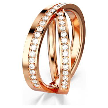 Anello Delta, Taglio Round, Bianco, Placcato color oro rosa - Swarovski, 5717563