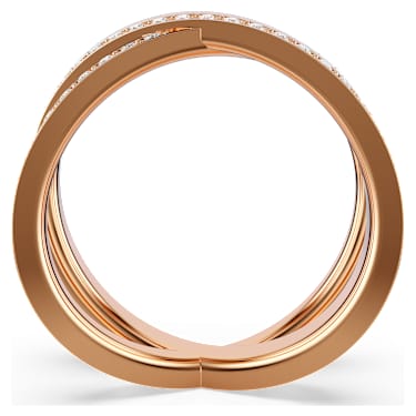 Delta gyűrű, Körmetszéses, Fehér, Rózsaarany-tónusú bevonattal - Swarovski, 5717563