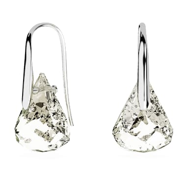 Lunar drop earrings, Gray, Rhodium plated - Swarovski, 5717564