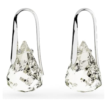 Lunar drop earrings, Gray, Rhodium plated - Swarovski, 5717564