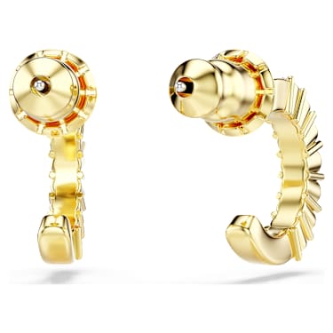 Pendientes de aro Mini Hoop, Talla redonda, Rosas, Baño tono oro - Swarovski, 5717565