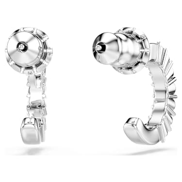 Kolczyki kreole Mini Hoop, Szlif okrągły, Białe, Powłoka z rodu - Swarovski, 5717567